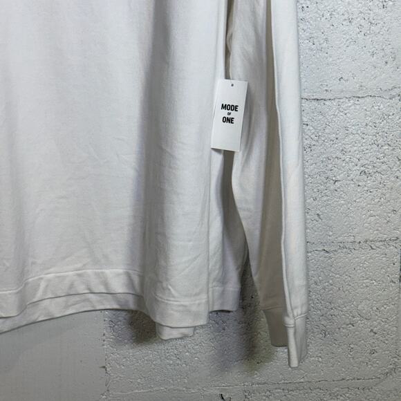 Mode of One Men's Long-Sleeve Oversized-Fit T-Shirt, White XL - Picture 4 of 7